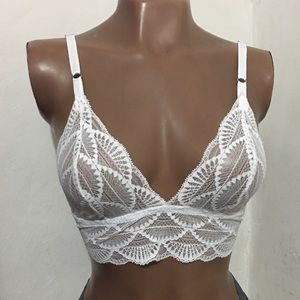 White lace handmade bralette, crop top sz Medium